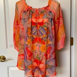 Energe Floral Boho Peasant Top